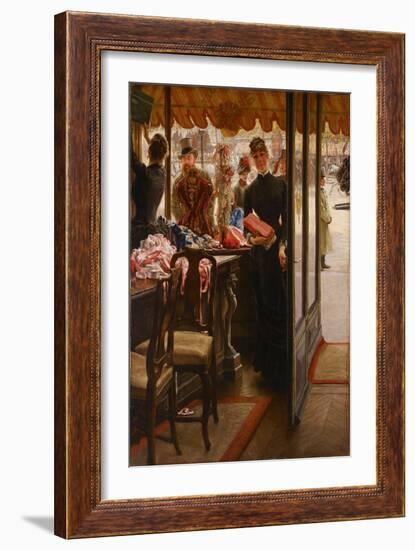 The Shopgirl, 1879-1885-James Jacques Joseph Tissot-Framed Giclee Print