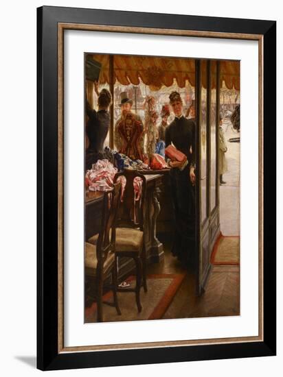 The Shopgirl, 1879-1885-James Jacques Joseph Tissot-Framed Giclee Print