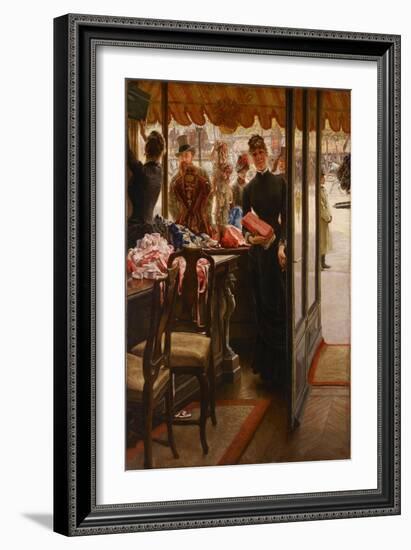 The Shopgirl, 1879-1885-James Jacques Joseph Tissot-Framed Giclee Print