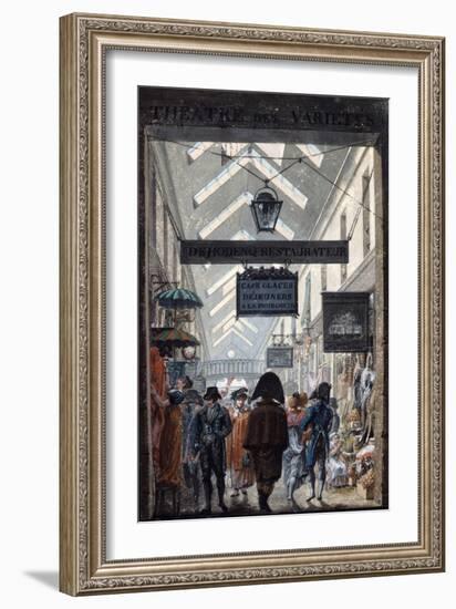 The Shopping Arcade 'Des Panoramas' in Paris, 1807-Philibert Louis Debucourt-Framed Giclee Print