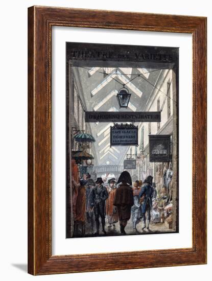 The Shopping Arcade 'Des Panoramas' in Paris, 1807-Philibert Louis Debucourt-Framed Giclee Print