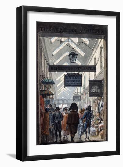 The Shopping Arcade 'Des Panoramas' in Paris, 1807-Philibert Louis Debucourt-Framed Giclee Print