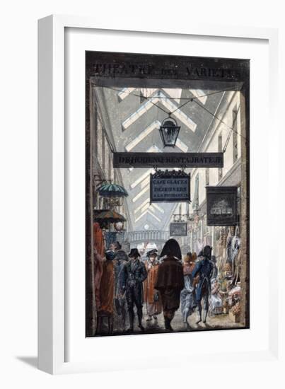 The Shopping Arcade 'Des Panoramas' in Paris, 1807-Philibert Louis Debucourt-Framed Giclee Print