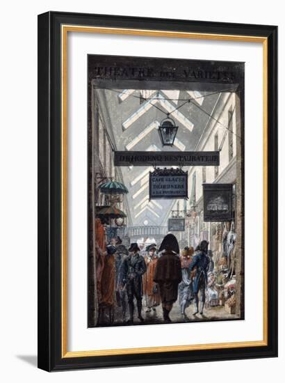 The Shopping Arcade 'Des Panoramas' in Paris, 1807-Philibert Louis Debucourt-Framed Giclee Print