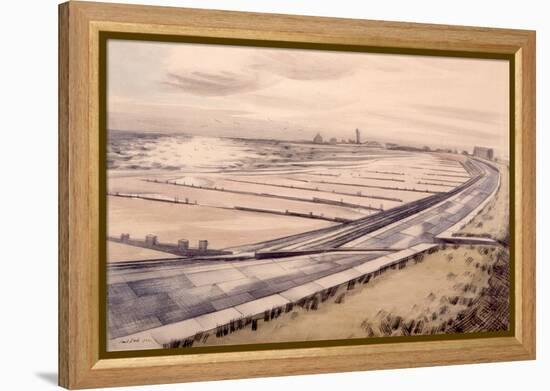 The Shore, Dymchurch, Kent, 1922 (W/C on Paper)-Paul Nash-Framed Premier Image Canvas