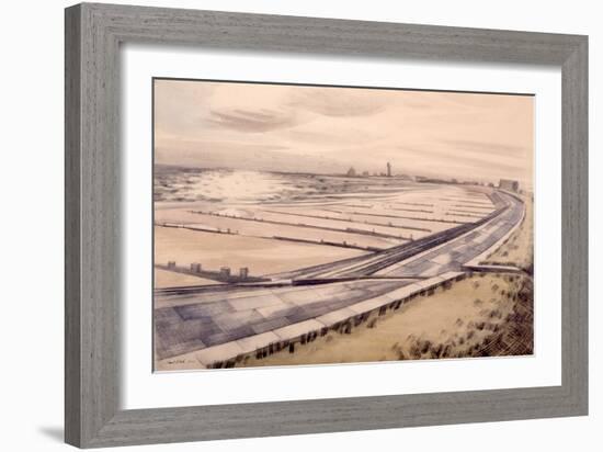 The Shore, Dymchurch, Kent, 1922 (W/C on Paper)-Paul Nash-Framed Giclee Print