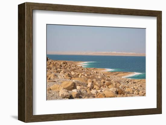 The shore with white salt formation on the beach, Dead Sea, Jordan, Middle East-Francesco Fanti-Framed Photographic Print