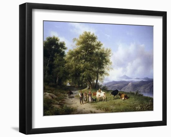 The Shores of Lake Iseo-Giuseppe Canella-Framed Giclee Print