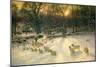 The Shortening Winter's Day is near a close (Oil on Canvas)-Joseph Farquharson-Mounted Giclee Print