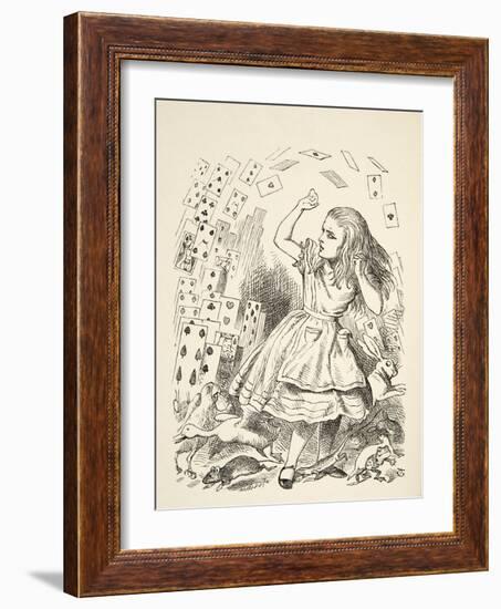 The Shower of Cards, from 'Alice's Adventures in Wonderland' by Lewis Carroll (1832 - 98), Publishe-John Tenniel-Framed Giclee Print