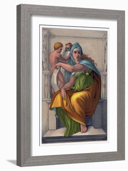 The Sibyl of Delphi-Michelangelo Buonarroti-Framed Giclee Print