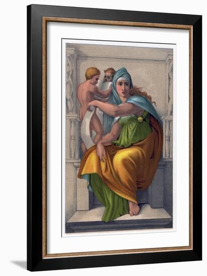 The Sibyl of Delphi-Michelangelo Buonarroti-Framed Giclee Print