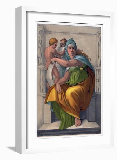 The Sibyl of Delphi-Michelangelo Buonarroti-Framed Giclee Print