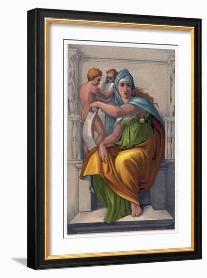 The Sibyl of Delphi-Michelangelo Buonarroti-Framed Giclee Print