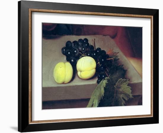 The Sick Bacchus, Detail of Peaches and Grapes, 1591-Caravaggio-Framed Giclee Print