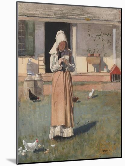 The Sick Chicken, 1874-Winslow Homer-Mounted Giclee Print