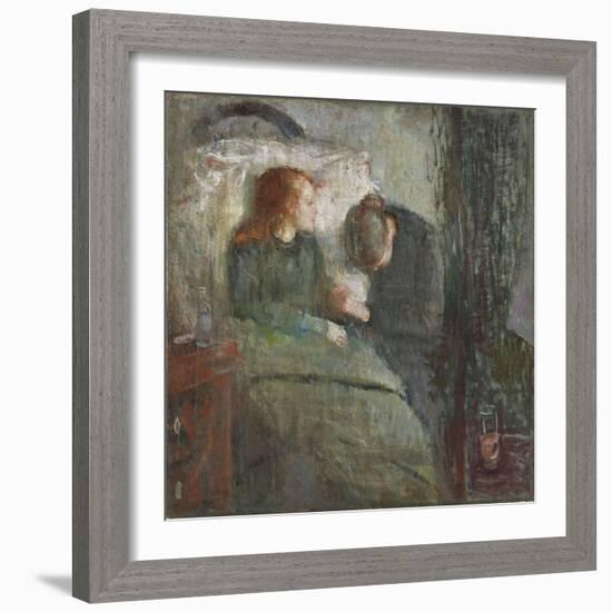 The Sick Child, 1886 (Oil on Canvas)-Edvard Munch-Framed Giclee Print