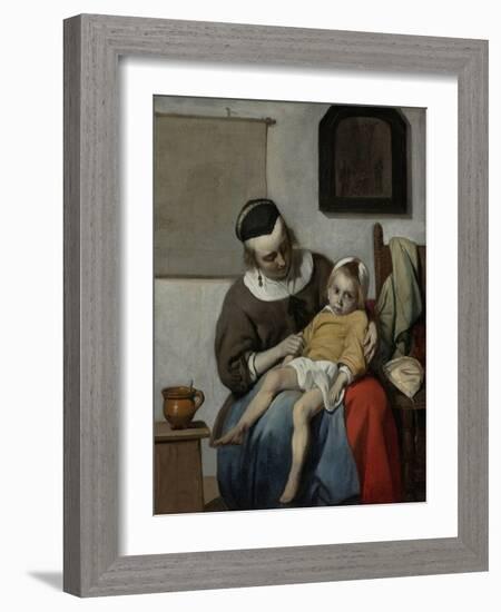 The Sick Child, C.1664-6-Gabriel Metsu-Framed Giclee Print