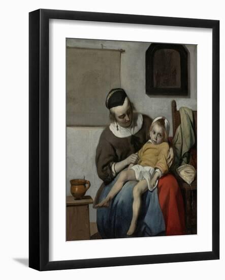 The Sick Child, C.1664-6-Gabriel Metsu-Framed Giclee Print