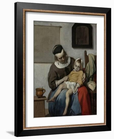 The Sick Child, C.1664-6-Gabriel Metsu-Framed Giclee Print