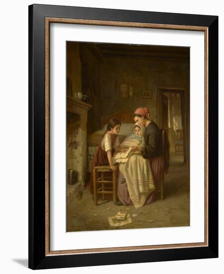 The Sick Child, C.1870-75 (Oil on Panel)-Paul Seignac-Framed Giclee Print