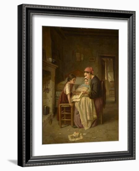 The Sick Child, C.1870-75 (Oil on Panel)-Paul Seignac-Framed Giclee Print