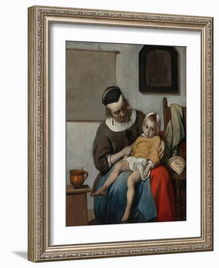 The Sick Child, Ca 1663-Gabriel Metsu-Framed Giclee Print