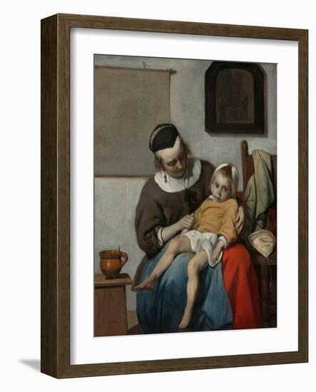 The Sick Child, Ca 1663-Gabriel Metsu-Framed Giclee Print