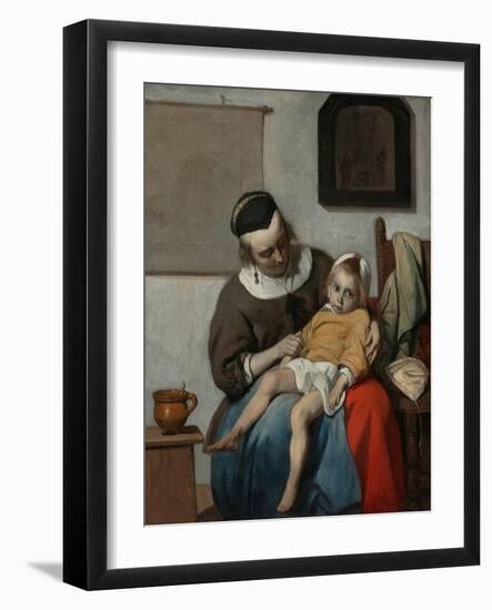 The Sick Child, Ca 1663-Gabriel Metsu-Framed Giclee Print