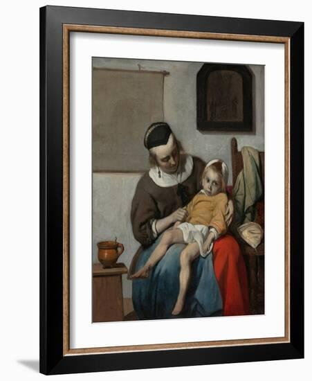 The Sick Child, Ca 1663-Gabriel Metsu-Framed Giclee Print