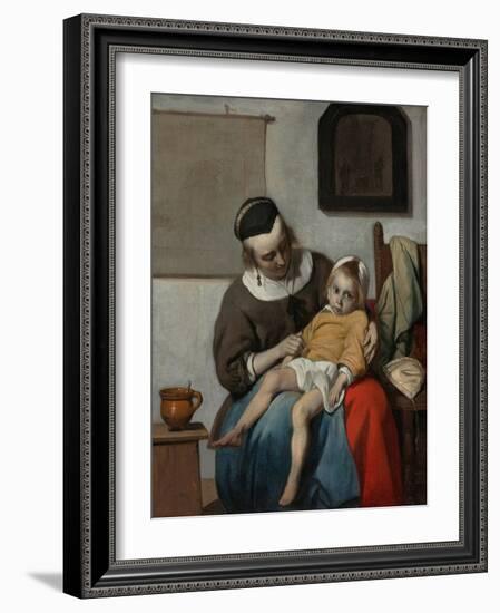 The Sick Child, Ca 1663-Gabriel Metsu-Framed Giclee Print