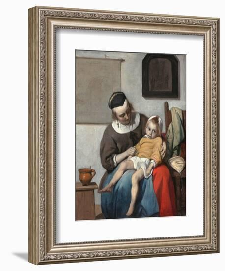 The Sick Child-Gabriel Metsu-Framed Giclee Print