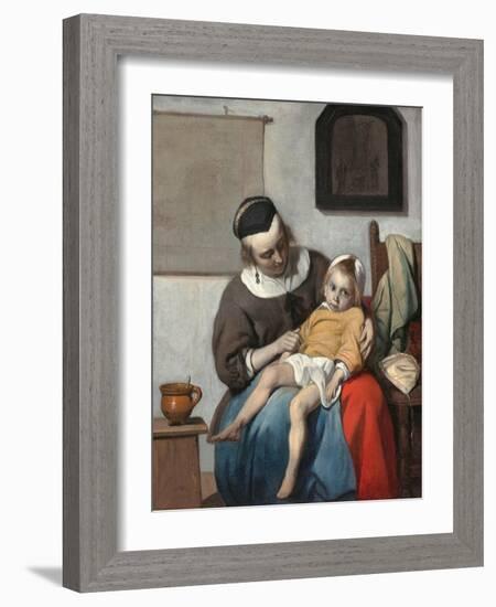 The Sick Child-Gabriel Metsu-Framed Giclee Print