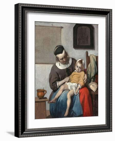 The Sick Child-Gabriel Metsu-Framed Giclee Print