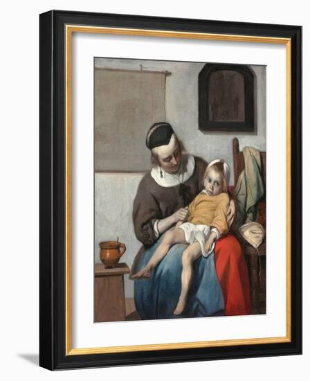 The Sick Child-Gabriel Metsu-Framed Giclee Print