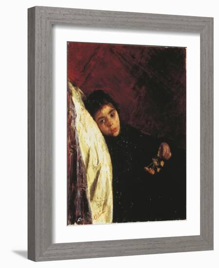 The Sick Girl, 1875-Antonio Mancini-Framed Giclee Print