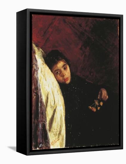 The Sick Girl, 1875-Antonio Mancini-Framed Premier Image Canvas