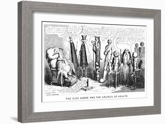 The Sick Goose and the Council of Health, 19th Century-George Cruikshank-Framed Giclee Print