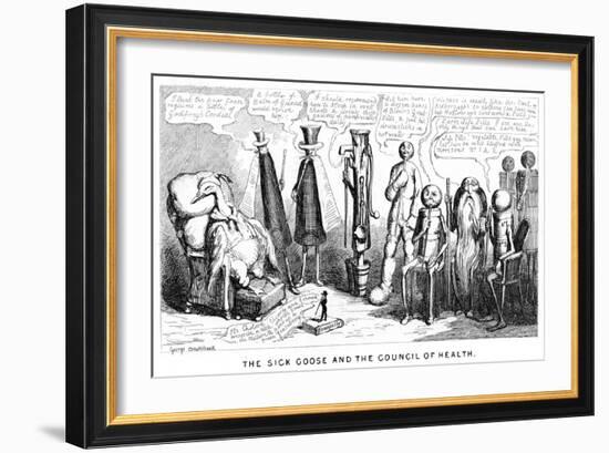 The Sick Goose and the Council of Health, 19th Century-George Cruikshank-Framed Giclee Print