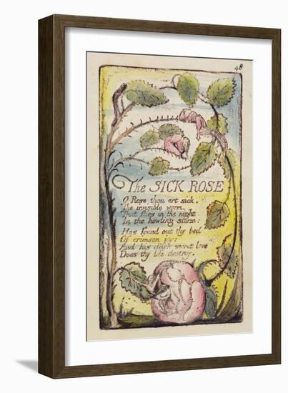 The Sick Rose', Plate 48 from 'Songs of Innocence and of Experience' [Bentley 39] C.1789-94-William Blake-Framed Giclee Print