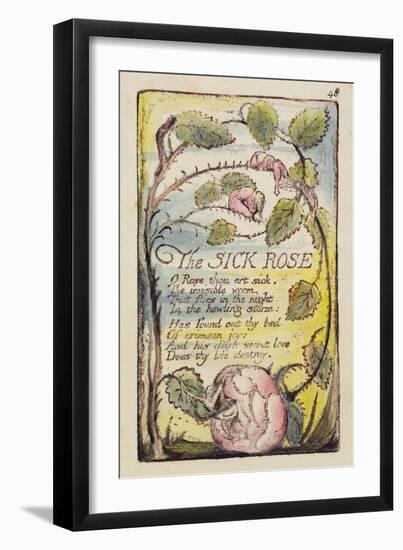 The Sick Rose', Plate 48 from 'Songs of Innocence and of Experience' [Bentley 39] C.1789-94-William Blake-Framed Giclee Print