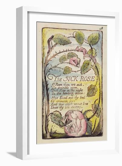 The Sick Rose', Plate 48 from 'Songs of Innocence and of Experience' [Bentley 39] C.1789-94-William Blake-Framed Giclee Print