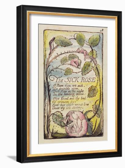 The Sick Rose', Plate 48 from 'Songs of Innocence and of Experience' [Bentley 39] C.1789-94-William Blake-Framed Giclee Print