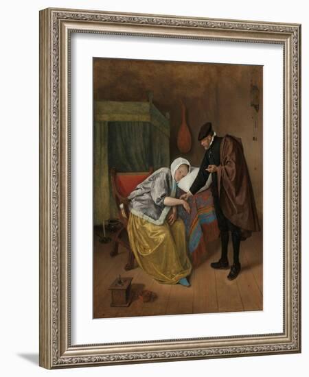 The Sick Woman, c. 1663-66-Jan Havicksz. Steen-Framed Giclee Print