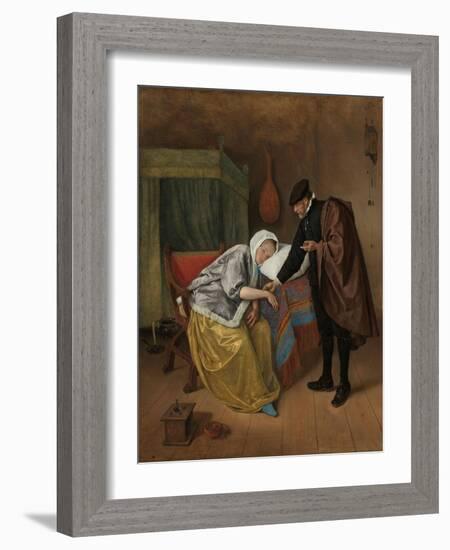 The Sick Woman, c. 1663-66-Jan Havicksz. Steen-Framed Giclee Print