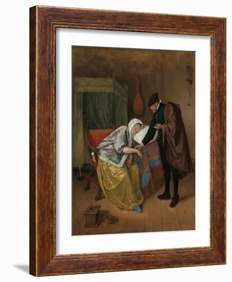 The Sick Woman, c. 1663-66-Jan Havicksz. Steen-Framed Giclee Print