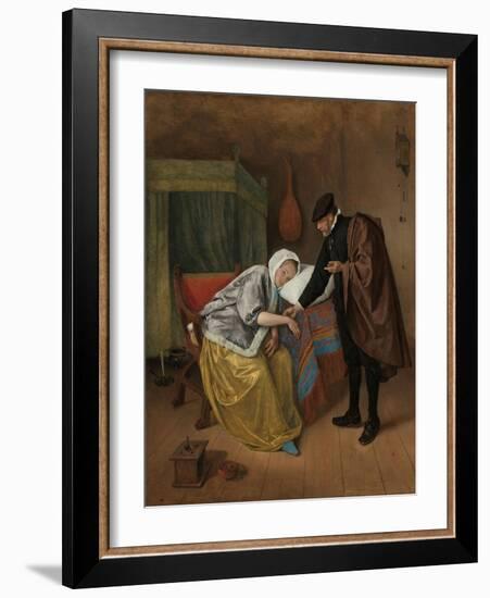 The Sick Woman, c. 1663-66-Jan Havicksz. Steen-Framed Giclee Print