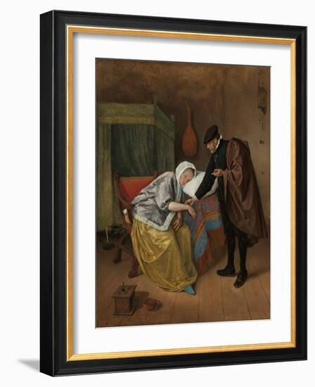 The Sick Woman, c. 1663-66-Jan Havicksz. Steen-Framed Giclee Print