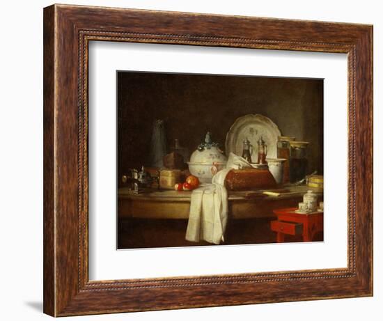 The Sideboard: Desert with Pie, Fruit and an-Jean-Baptiste Simeon Chardin-Framed Giclee Print