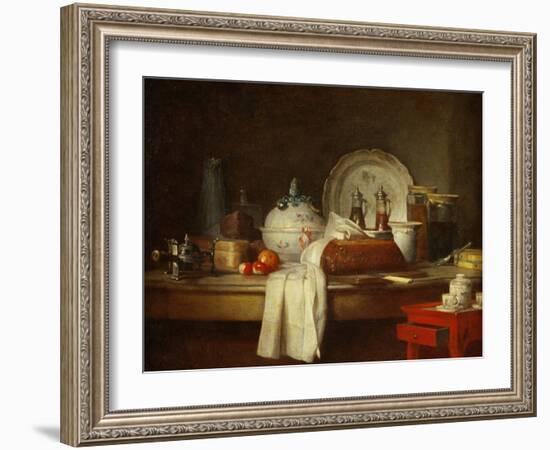 The Sideboard: Desert with Pie, Fruit and an-Jean-Baptiste Simeon Chardin-Framed Giclee Print